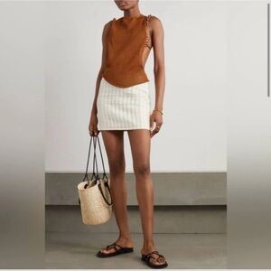 Savannah Morrow Dylan Mini Skirt Ivory Linen Size M NWT